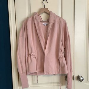 Young Fabulous & Broke Pink Blush Open Front Drawstring Hooded Jacket Medium